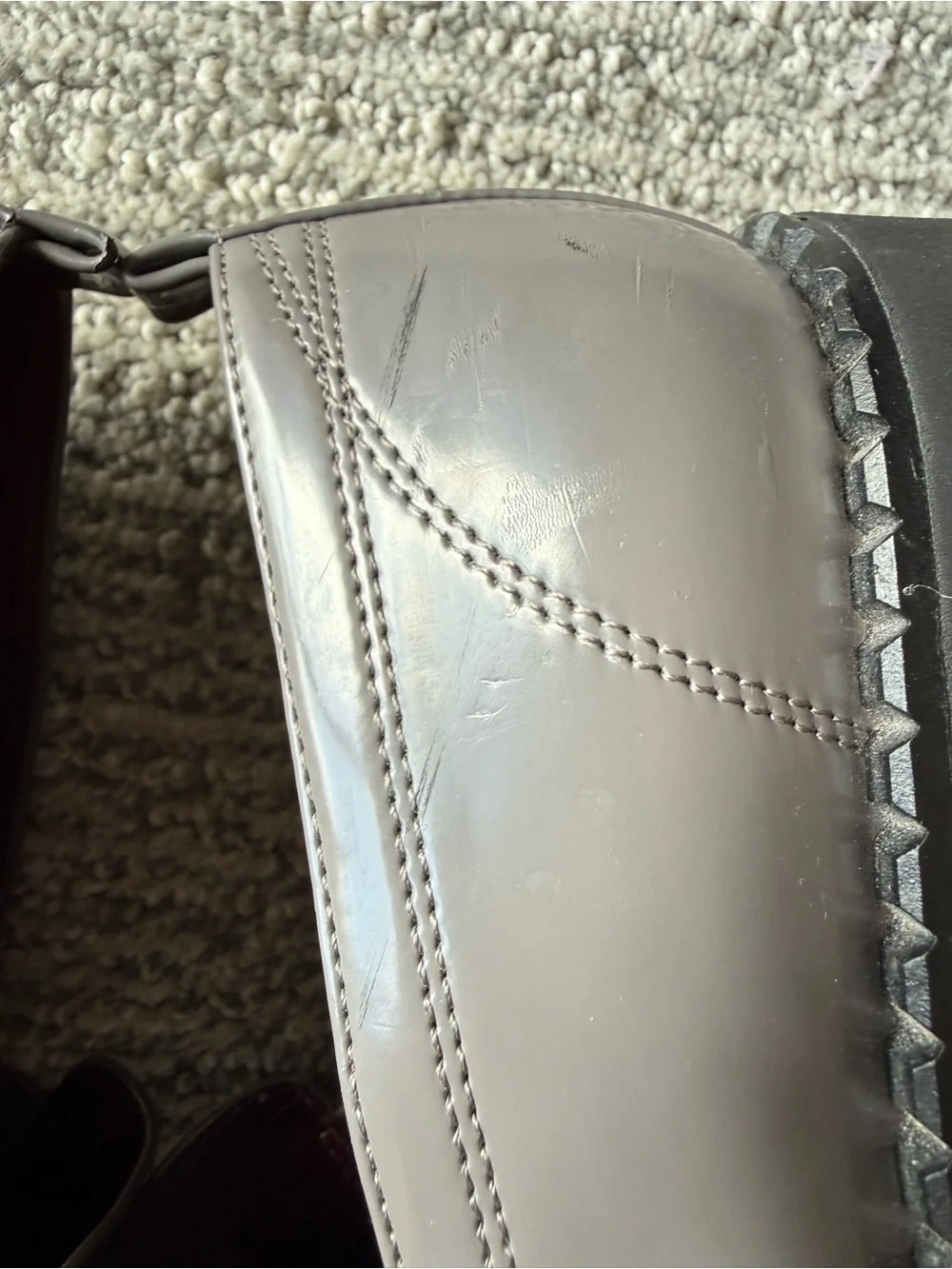 Franco Sarto Women's Metallic Dark Gray Loafer Flats Size‎ 7.5